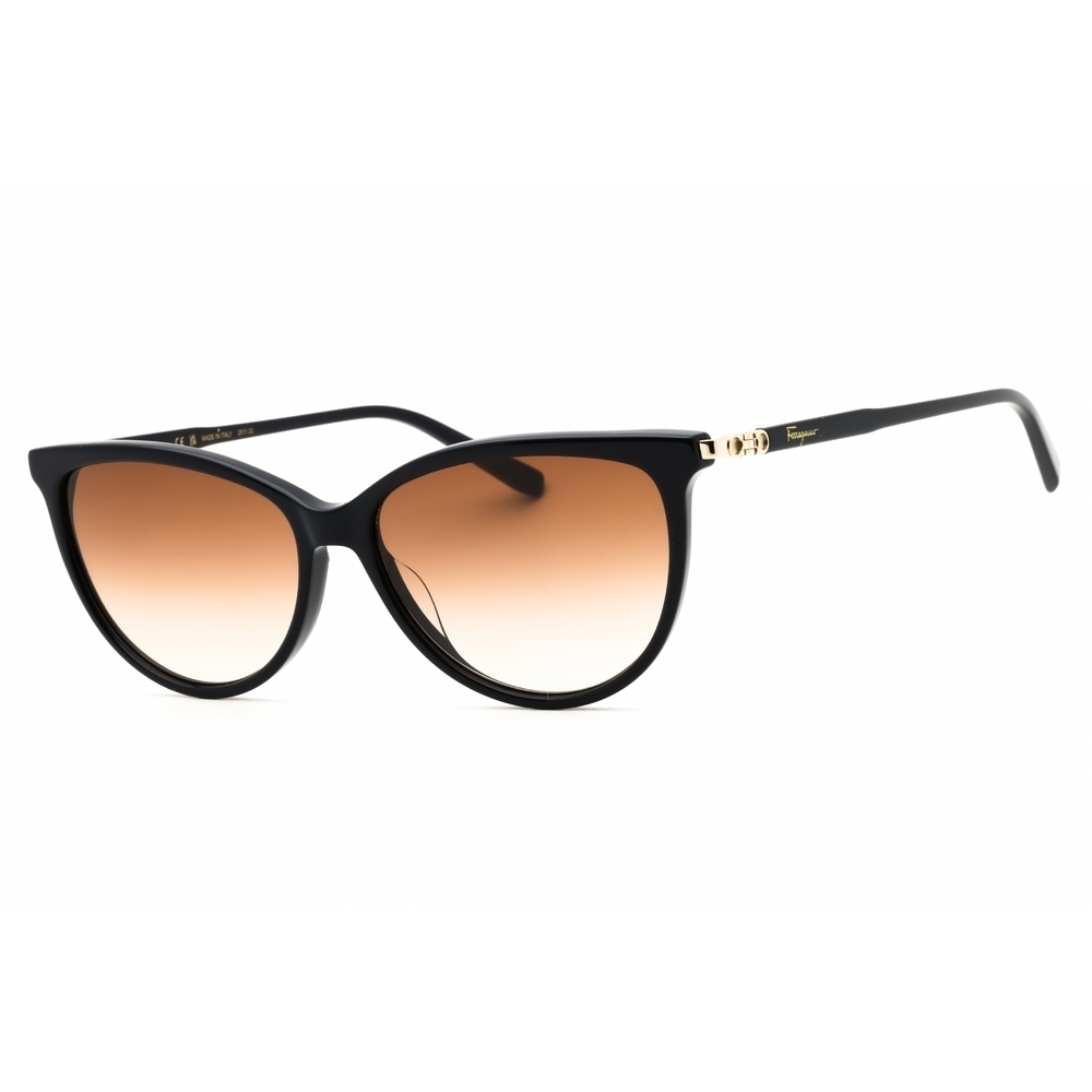 NWT Salvatore Ferragamo SF2870SCP Dark Blue Oval 55mm Sunglasses